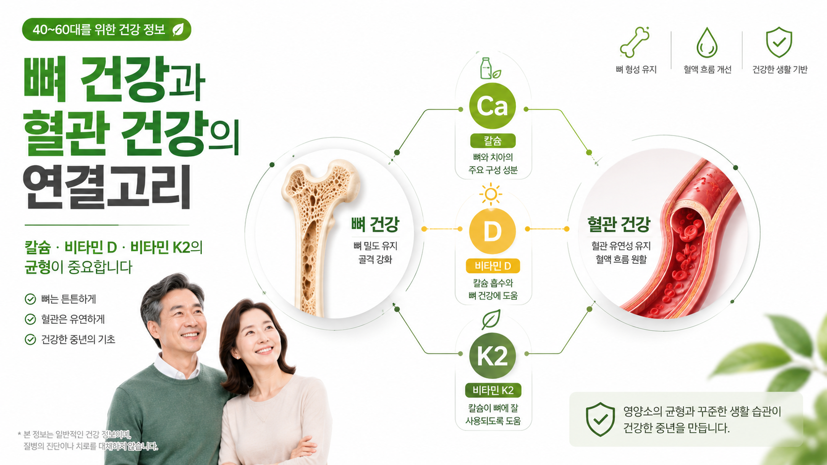 비타민K2 효능과 뼈 건강 혈관 건강을 표현